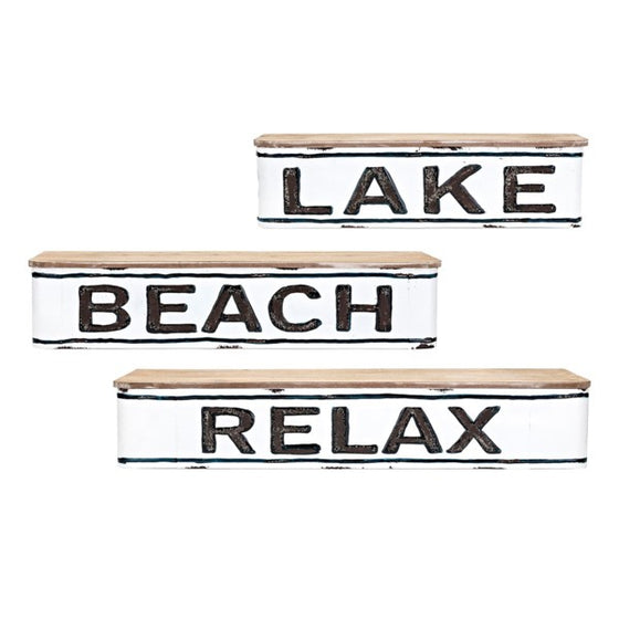 Lake Iron and Wood Wall Shelves