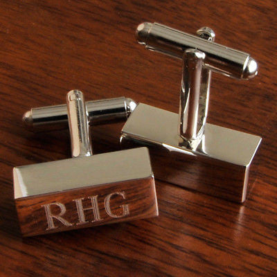 Silver Engraved Cuff Links ~ Monogrammed