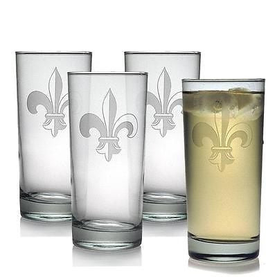 Fleur de Lis Highball Glasses Set of 4