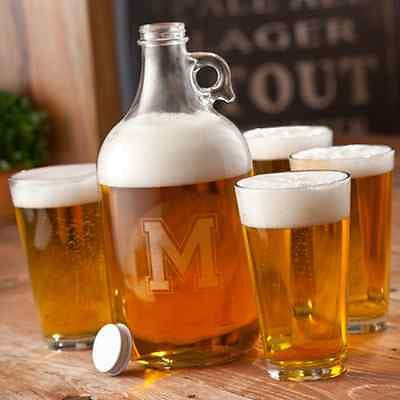 Beer Growler Pint Glass Set