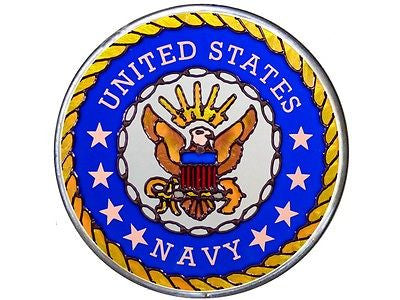 US Navy Hand Painted Stained Glass Art