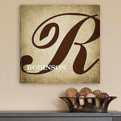 Calligraphy Monogram Canvas Print