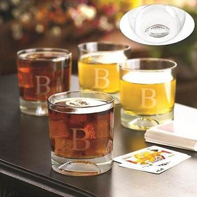 Football Molded Lowball Glass Set ~ Monogrammed