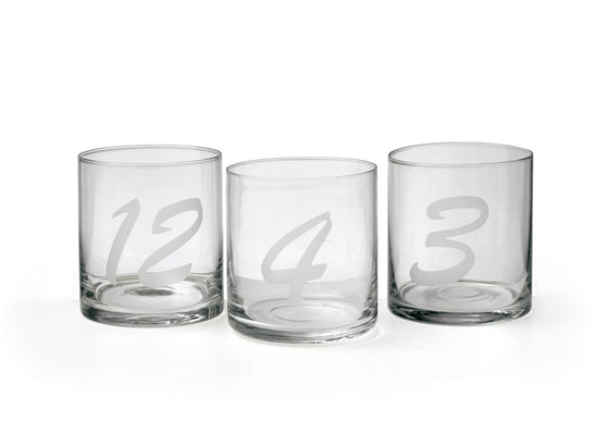 Numerology Double Old Fashioned Glasses ~ Set of 12
