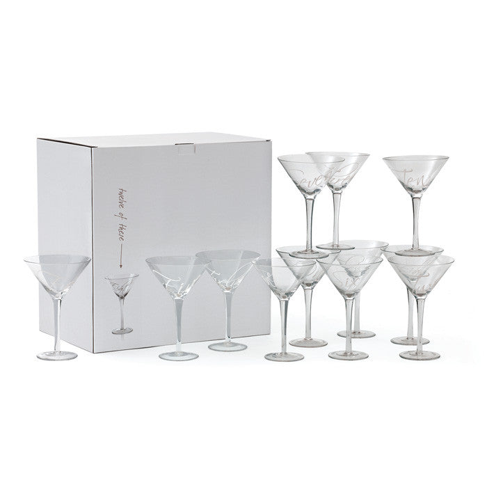 Countdown Martini Glasses ~ Set of 12