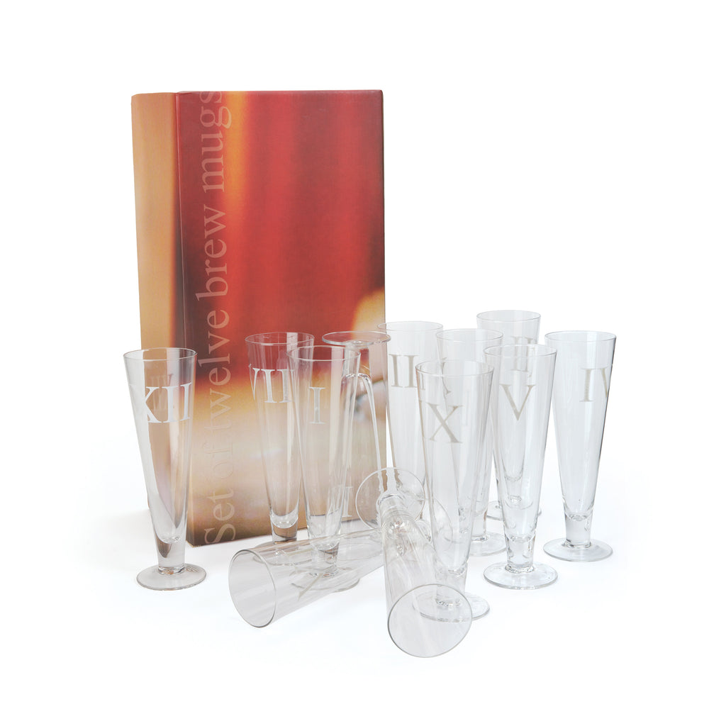 Roman Numeral Beer Pilsners ~ Set of 12