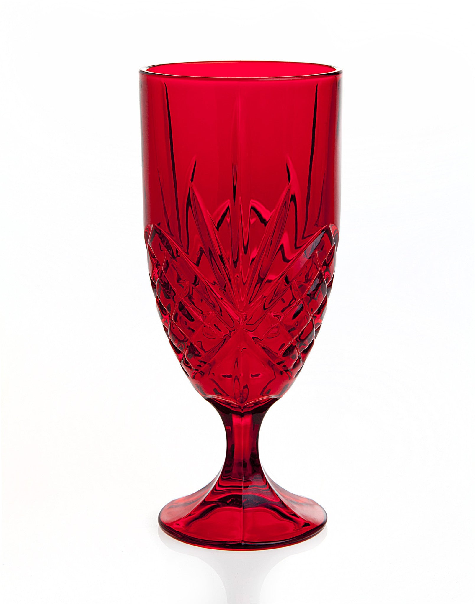 Red Crystal Beverage Glasses - Set of 4