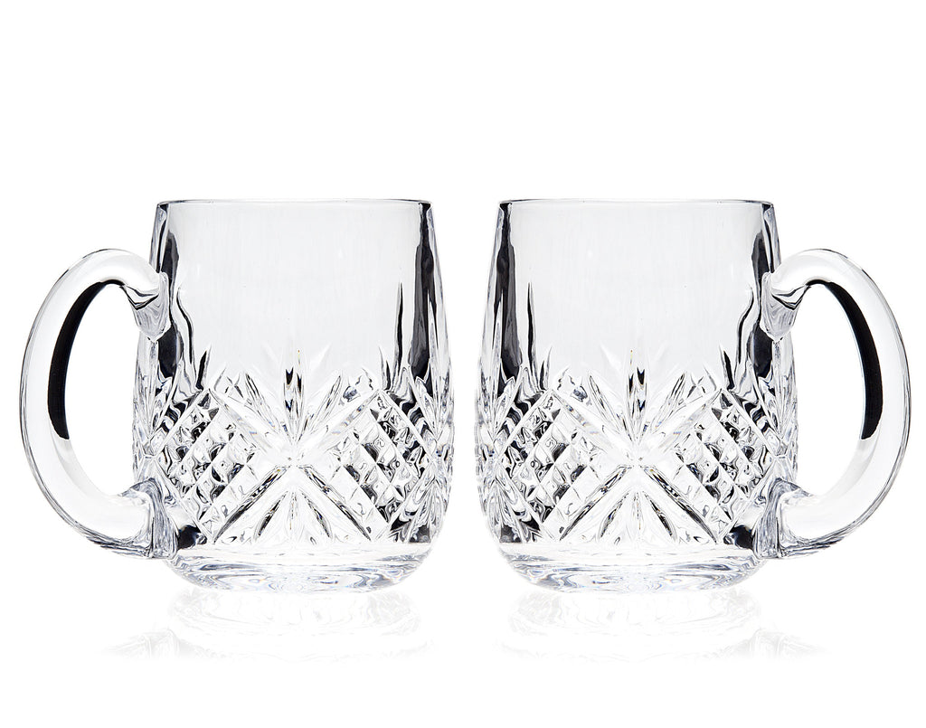 Gianna Crystal Beer Mugs - Set of 2 | Premier Home & Gifts