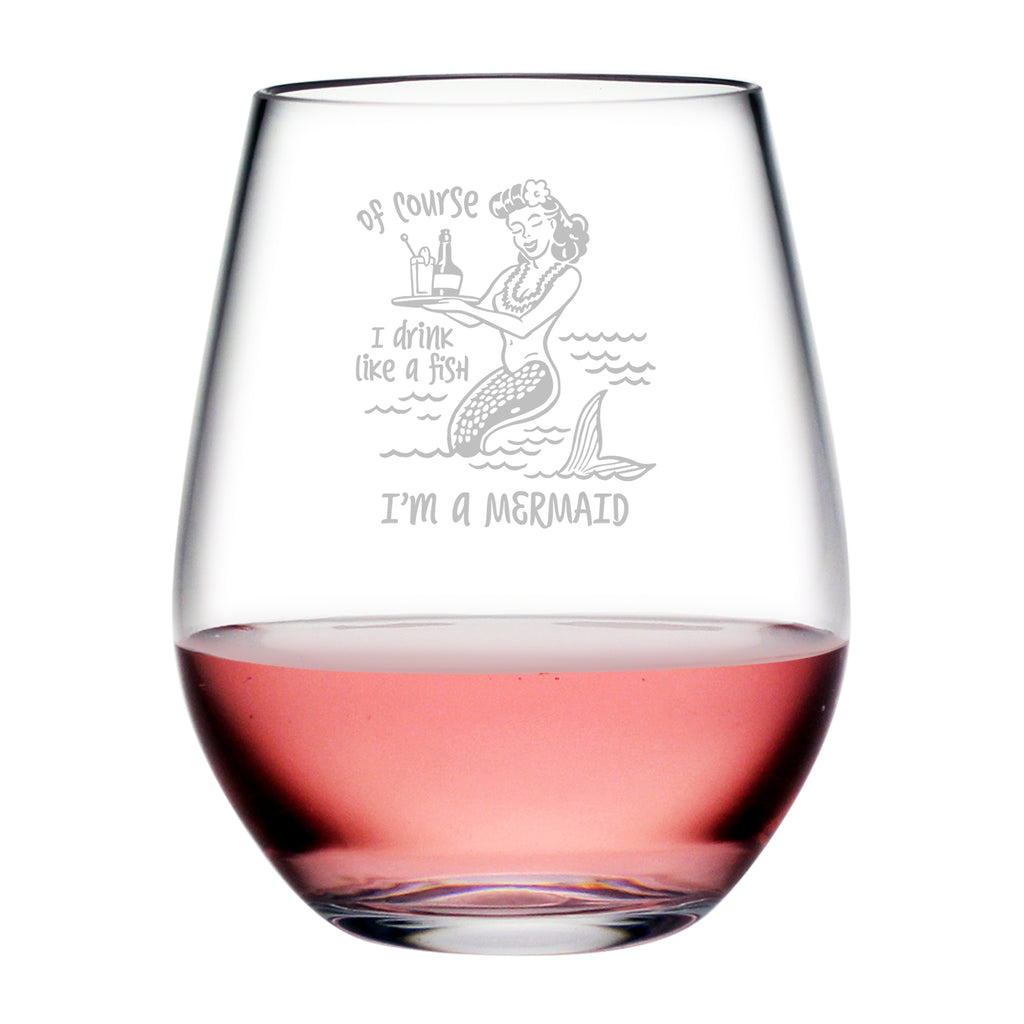 Drink Like a Fish Tritan™ Shatterproof Stemless Tumblers - Mermaid Gifts