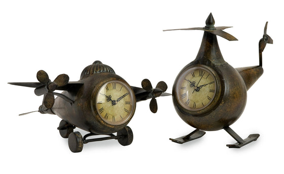 Metal Aviation Clocks - Set of 2