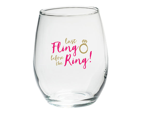 Last Fling Before the Ring Stemless Glass Set of 4 - Premier Home & Gifts
