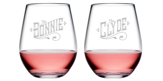 Bonnie and Clyde Tritan™ Shatterproof Stemless Tumblers - Fun Gift Ideas for Couples