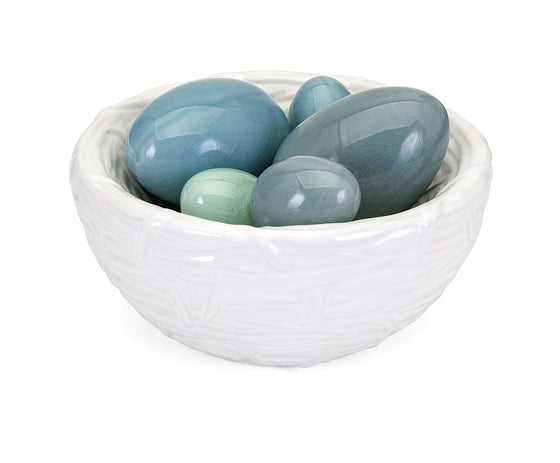 Nest Ceramic Bowl with Eggs - Easter Spring Decor Easter Eggs
