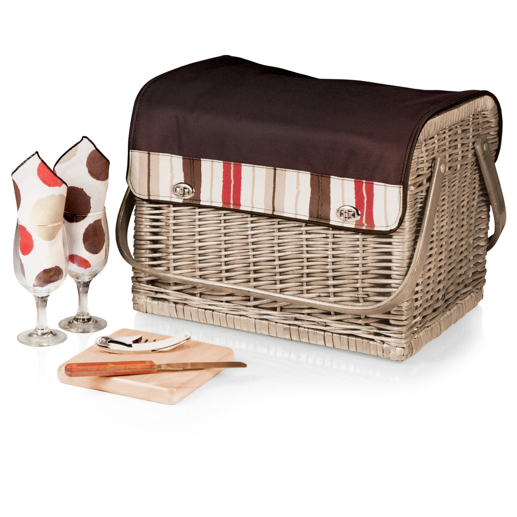 Kabrio Wine and Cheese Picnic Basket - Moka | Premier Home & Gifts