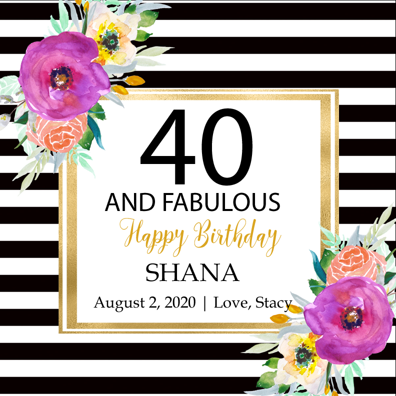 Abella 40 Fabulous Birthday Personalized Candle