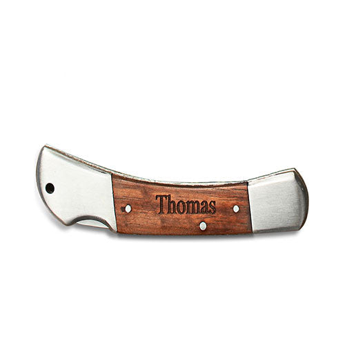 Locking Wood Pocketknife - Personalized - Premier Home & Gifts