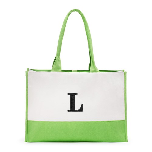 Mila Initial Tote Bag - Green - Premier Home & Gifts