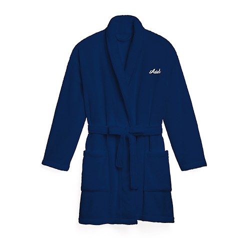 Fluffly Fleece Navy Robe - Personalized Gifts for Her