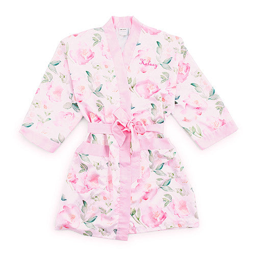 Floral Kimono Pink Robe - Personalized