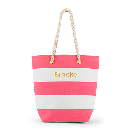 Capri Striped Tote Bag - Pink - Premier Home & Gifts