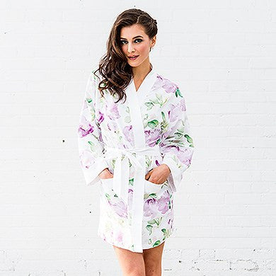 Floral Kimono Lavender Robe - Personalized