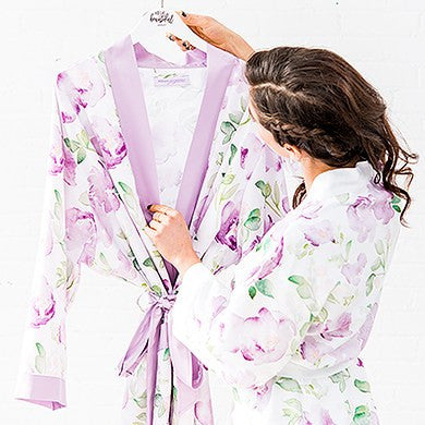 Floral Kimono Lavender Robe - Personalized