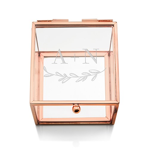 Rose Gold Glass Jewelry Box - Gifts for Her