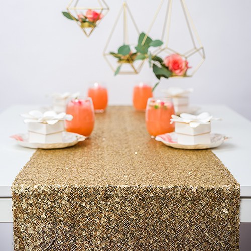 Gold Sequin Table Runner - Home Decor