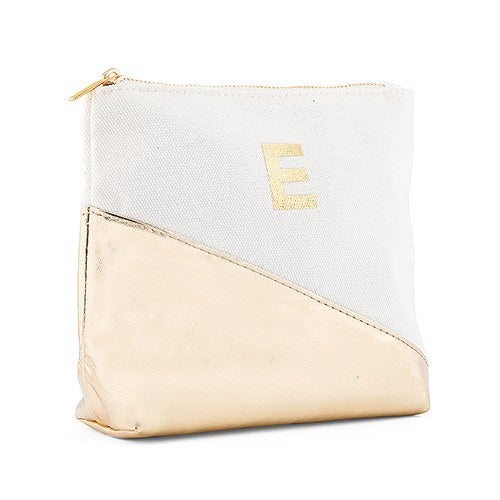 Metallic Gold Cosmetic Bag - Personalized Makeup Bag