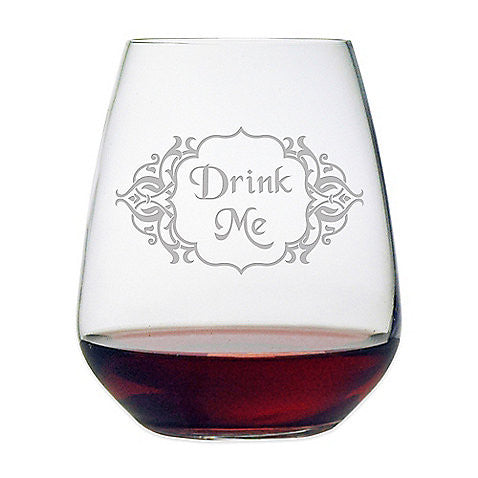 Drink Me ~ Stemless Wine Glasses ~ Set of 4