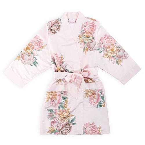 Blushing Peonies Kimono Robe - Personalized