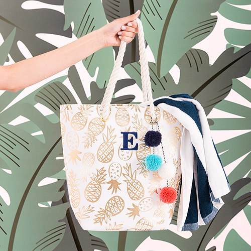 Gold Pineapples Tote Bag - Personalized Gifts for Her