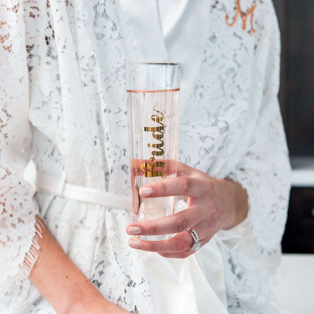 Champagne Flute - Bride Metallic Gold - Bridal Gifts