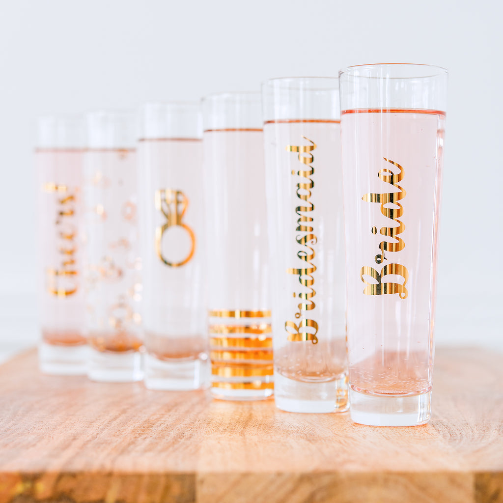 Champagne Flute - Bride Metallic Gold - Bridal Gifts