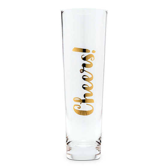 Champagne Flute - Cheers Metallic Gold