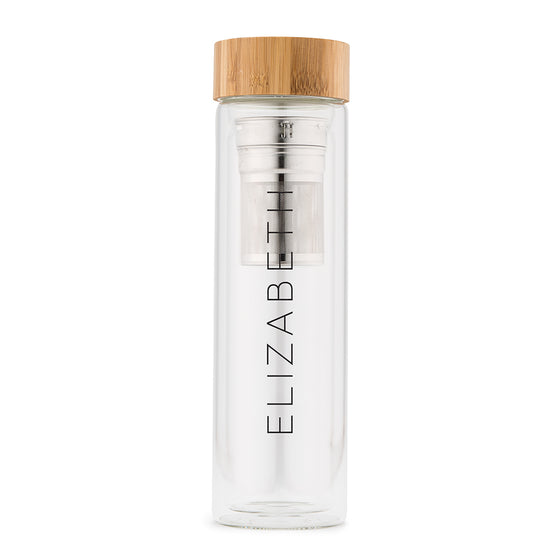 Glass Tea Infuser Travel Cup - Printed Name