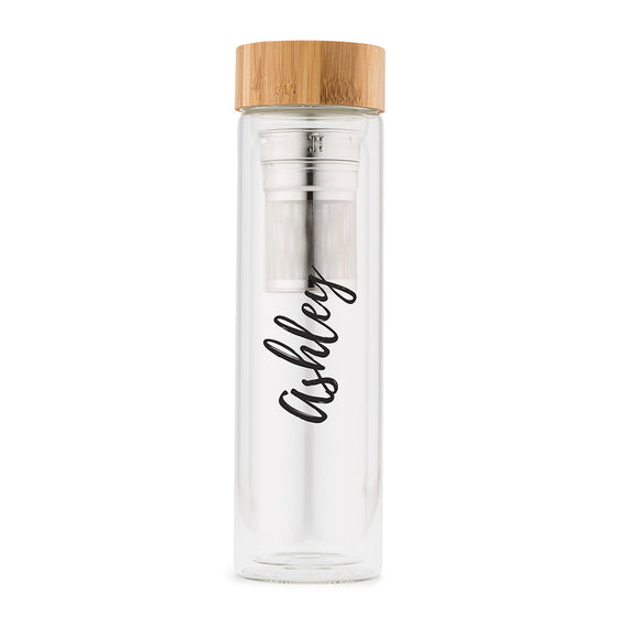 Glass Tea Infuser Travel Cup - Script Name