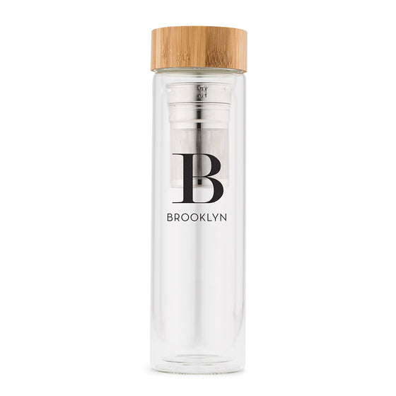 Glass Tea Infuser Travel Cup - Initial and Name