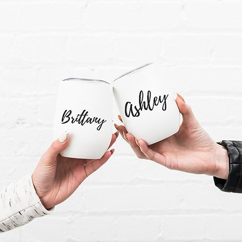 Stainless Steel Wine Tumbler - Script Name