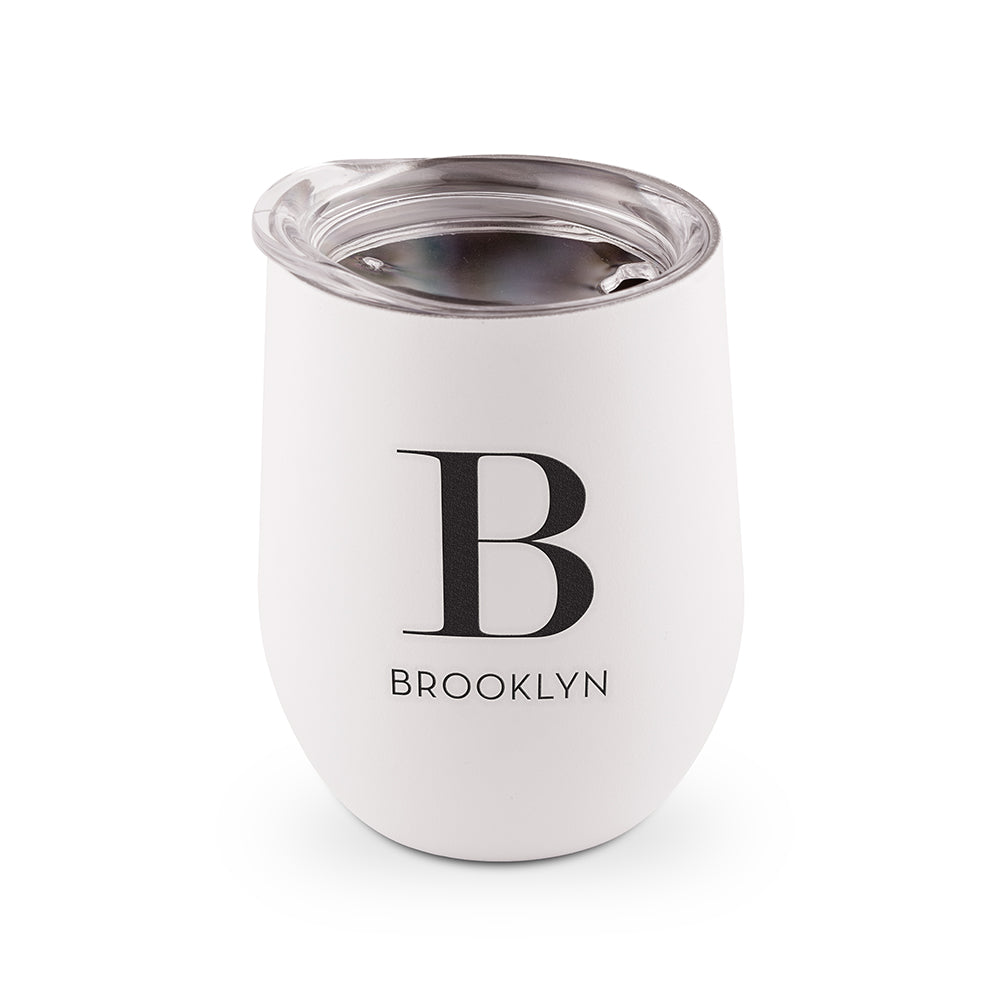 Stainless Steel Wine Tumbler - Initial and Name