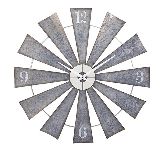 Waco Windmill Galvanized Wall Clock