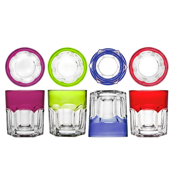 Caribe Colors Double Old Fashioned Glass Set - Premier Home & Gifts