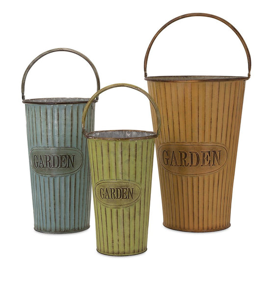 Garden Metal Flower Pots - Spring Flower Vases Farmhouse Decor