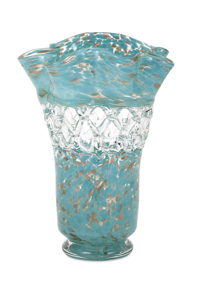 Aqua Web Glass Vase - Spring Decor