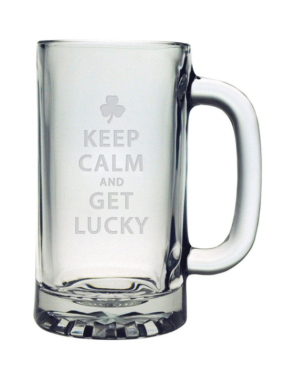 Keep Calm & Get Lucky Pub Beer Mugs ~ Set of 4