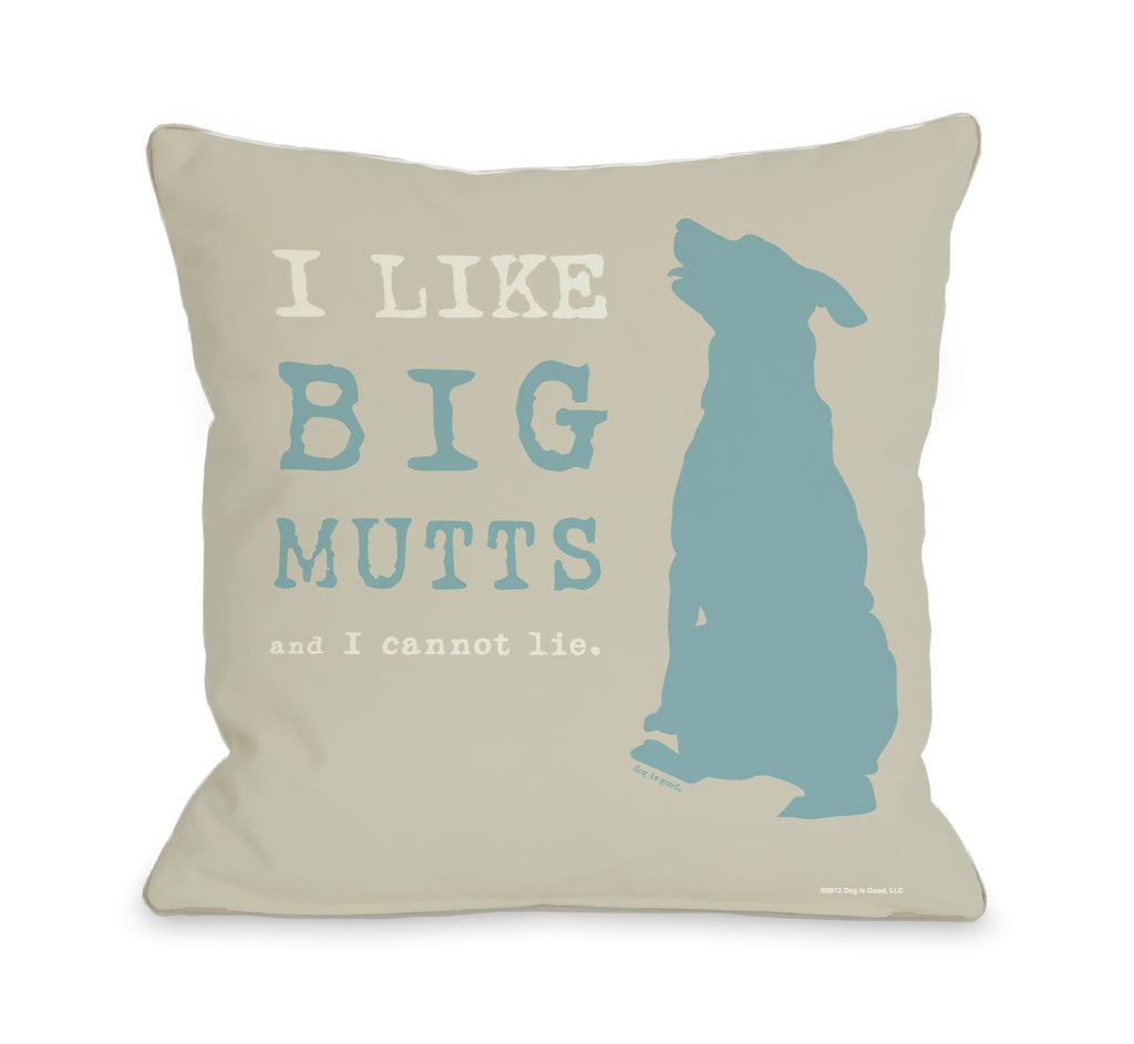 Big Mutts Throw Pillow - Oatmeal