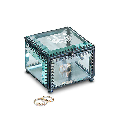 Glass and Metal Jewelry Box - Initial Design | Premier Home & Gifts