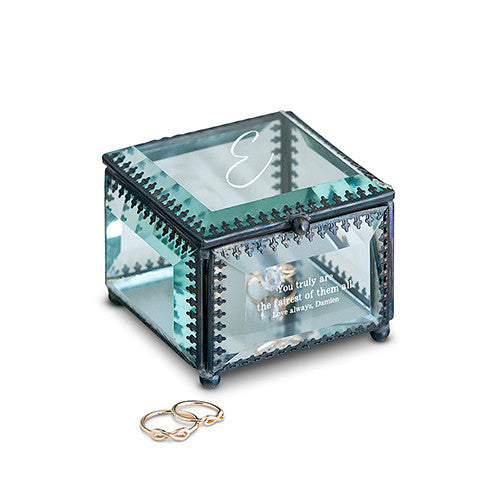  Glass and Metal Jewelry Box - Personalized
