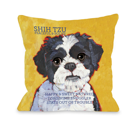 Shih Tzu Black Throw Pillow - Premier Home & Gifts