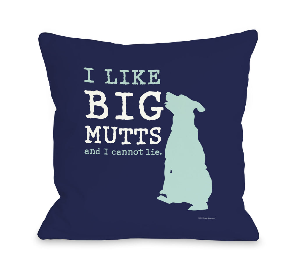 Big Mutts Throw Pillow - Navy